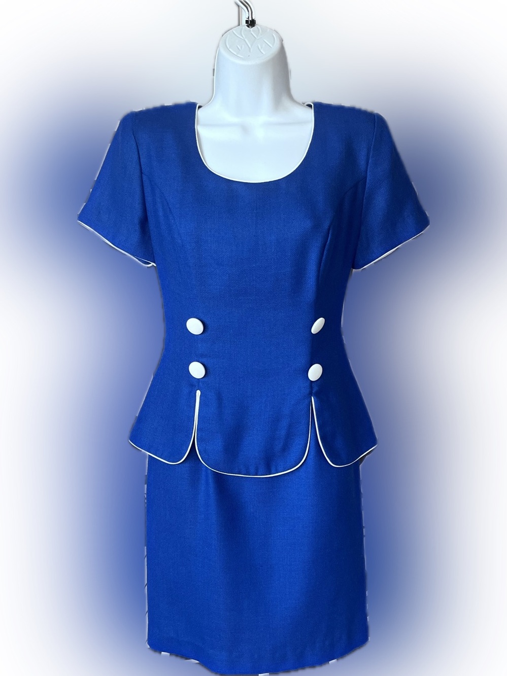 Vintage Misty Lane Stewardess Style Peplum Dress, Wiggle Dress